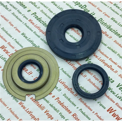 KIT DE RETENES DE ACEITE PARA LA REVISIÓN DEL CIGÜEÑAL DE VESPA 125 VNA2 2ª/ VNB / GT 1ª / GTR 1ª / 150 VBA 2ª / VBB / VGLA / B / GL / SPRINT 1ª / SPRINT V 1ª