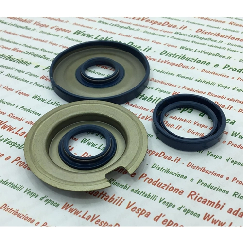 KIT DE RETENES DE ACEITE PARA LA REVISIÓN DEL CIGÜEÑAL DE VESPA 125 VNA2 2ª/ VNB / GT 1ª / GTR 1ª / 150 VBA 2ª / VBB / VGLA / B / GL / SPRINT 1ª / SPRINT V 1ª