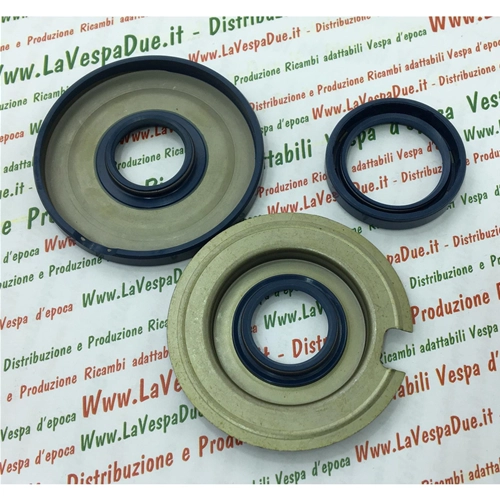 KIT DE RETENES DE ACEITE PARA LA REVISIÓN DEL CIGÜEÑAL DE VESPA 125 VNA2 2ª/ VNB / GT 1ª / GTR 1ª / 150 VBA 2ª / VBB / VGLA / B / GL / SPRINT 1ª / SPRINT V 1ª