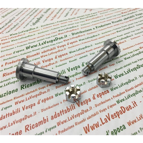 PAIR OF CHROME BOLTS WITH NUTS FOR FIXING THE ENGINE CROSSBEAM TO THE FRAME FOR VESPA 98 V98T 125 V1T
