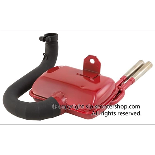 SILENCIADOR DE EXPANSIÓN ROJO EVOLUTION RACING SIP ROAD 2.0 PARA VESPA 80 125 150 PX PE VNA VNB TS SPRINT VBA CON DOBLE TUBO DE ESCAPE SIP 24173100
