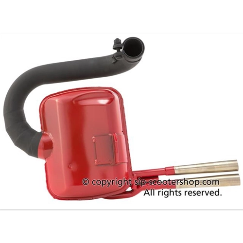 SILENCIADOR DE EXPANSIÓN ROJO EVOLUTION RACING SIP ROAD 2.0 PARA VESPA 80 125 150 PX PE VNA VNB TS SPRINT VBA CON DOBLE TUBO DE ESCAPE SIP 24173100