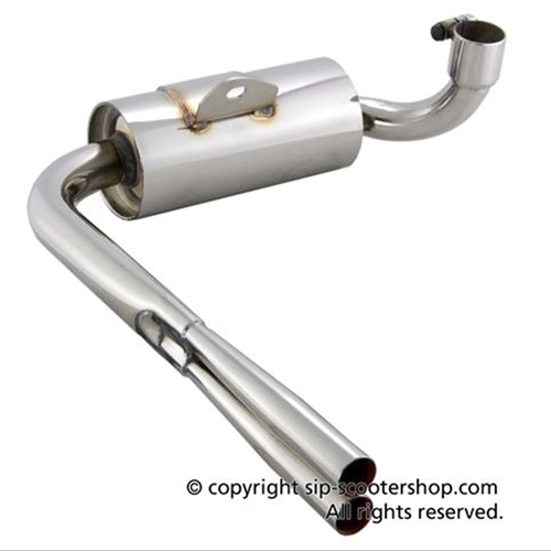 Pot d'échappement SIP Vintage Racing Evolution pour Vespa 80 125 150 PX PE VNA VNB TS Sprint VBA avec double tuyau d'échappement en acier inoxydable SIP 24202850