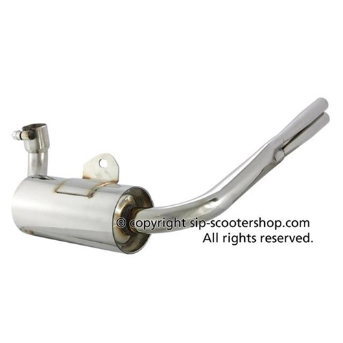 Pot d'échappement SIP Vintage Racing Evolution pour Vespa 80 125 150 PX PE VNA VNB TS Sprint VBA avec double tuyau d'échappement en acier inoxydable SIP 24202850