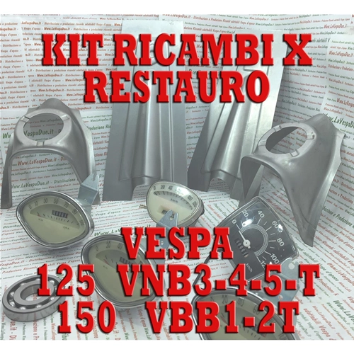 KIT DE REPUESTOS DE RESTAURACIÓN ADAPTABLE PARA VESPA 125 VNB3T VNB4T VNB5T 150 VBB1 VBB2 con faro SIEM