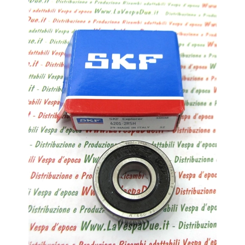Roulement à billes SKF 6201-2RSH pour tambour de frein avant, côté intérieur, essieu de roue avant, 12 x 32 x 10, pour Vespa 50, 80, 90, 125, 150, 200, NLR, Special, Primavera, ET3, VNA, VNB, GL, VB1T, VBB, GS, Rally, VS, VL, VM, VN, V30, V1, V15, 98, VU1