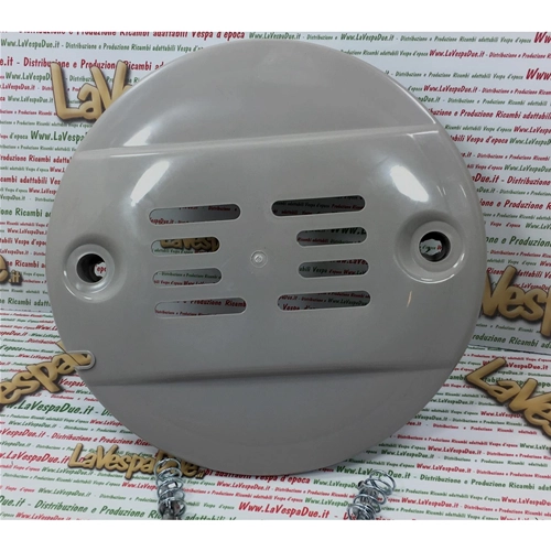 Funda protectora de plástico gris para rueda de repuesto VESPA 50 125 PK XL HP S FL AUTOMATICA PLURIMATIC RUSH N FL2, completa con ganchos RO 256986