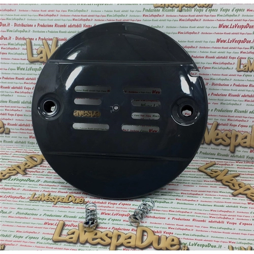 Funda protectora de plástico para rueda de repuesto, color negro/gris oscuro, para VESPA 50 125 PK XL HP S FL AUTOMATICA PLURIMATIC RUSH N FL2, completa con ganchos. R.O. 256986