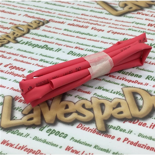 RED HEAT SHRINKABLE SLEEVE EXTERNAL DIAMETER 2.4 MM UP TO 1.2 MM WITH HEAT FOR REPAIRS OR PROTECTION OF ELECTRICAL SYSTEMS 1 METER