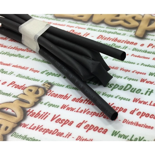 BLACK HEAT SHRINKABLE SLEEVE EXTERNAL DIAMETER 2.4 MM UP TO 1.2 MM WITH HEAT FOR REPAIRS OR PROTECTIONS OF ELECTRICAL SYSTEMS 1 METER