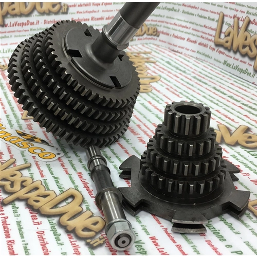 Komplettes 4-Gang-Getriebe-Kit Pinasco 26270932 für Vespa 125/150 (Baujahre 1955–1959) mit abblendbarem Scheinwerfer (VL, VB, VM, VN).