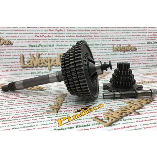 Komplettes 4-Gang-Getriebe-Kit Pinasco 26270932 für Vespa 125/150 (Baujahre 1955–1959) mit abblendbarem Scheinwerfer (VL, VB, VM, VN).