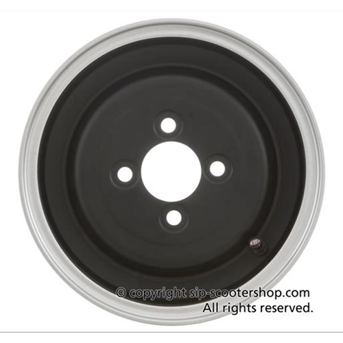 Jante tubeless SIP 83018000 noire à bord poli pour pneus 3.50 - 8 VESPA 125 150 98 V1T A V15T V30T A V33T VU1T VM VNV VNA VNB ACMA VL VB1 VBA VBB