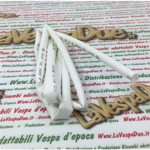 WHITE HEAT SHRINKABLE SLEEVE EXTERNAL DIAMETER 9.5 MM UP TO 4.75 MM WITH HEAT FOR REPAIRS OR PROTECTIONS OF ELECTRICAL SYSTEMS 1 METER