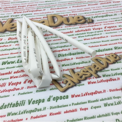 WHITE HEAT SHRINKABLE SLEEVE EXTERNAL DIAMETER 9.5 MM UP TO 4.75 MM WITH HEAT FOR REPAIRS OR PROTECTIONS OF ELECTRICAL SYSTEMS 1 METER