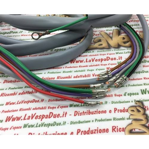Elektrische Systemverkabelung für Lambretta J 125 und 150 Second Series mit Akku, italienisches Handwerksprodukt