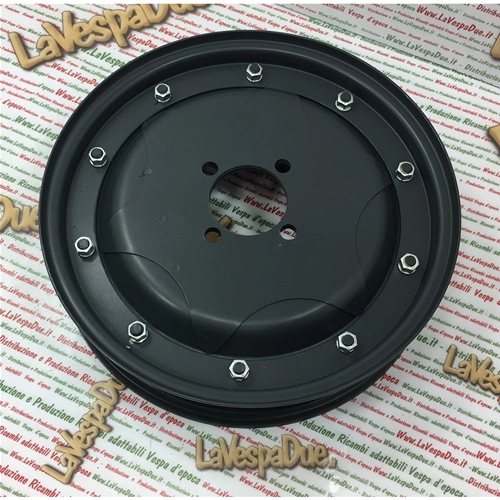 Stahlfelge komplett mit Muttern und Unterlegscheiben, Sterndesign, 10 Zoll, für VESPA GS 150 VS1T VS2T VS3T, passend für alle 8-Zoll-geschlossenen Felgen