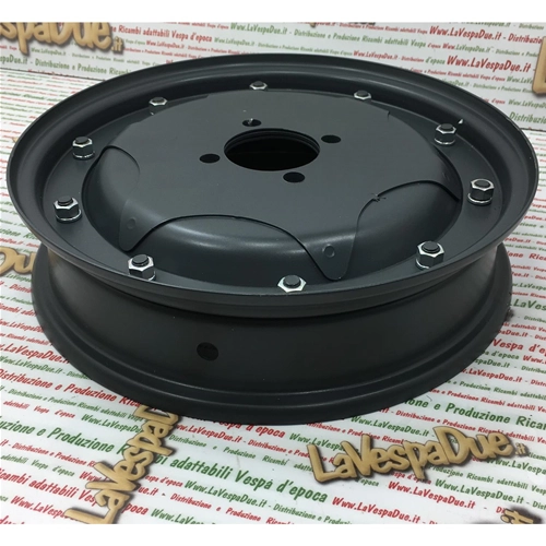 Stahlfelge komplett mit Muttern und Unterlegscheiben, Sterndesign, 10 Zoll, für VESPA GS 150 VS1T VS2T VS3T, passend für alle 8-Zoll-geschlossenen Felgen
