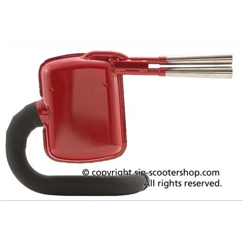 SILENCIADOR DE EXPANSIÓN SIP ROAD RACING 24157000 FARO BAJO PARA VESPA 125 150 VM VN VL VB1T ROJO CON DOBLE TUBO DE ESCAPE