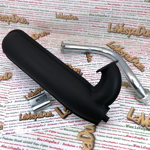 Schwarzer Torpedo-Auspuff für VESPA 125 ET3, genannt Banane