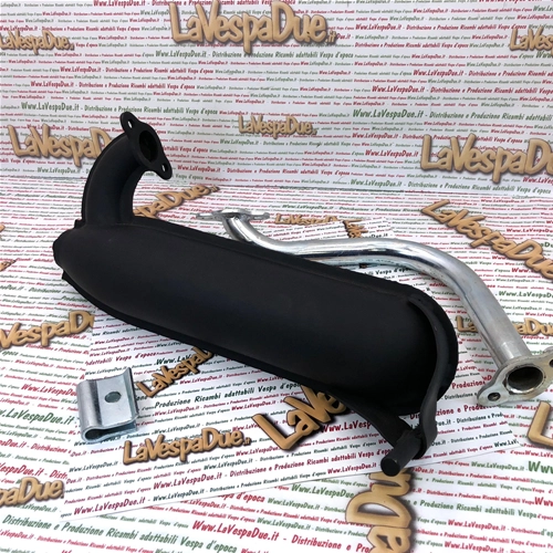 Schwarzer Torpedo-Auspuff für VESPA 125 ET3, genannt Banane