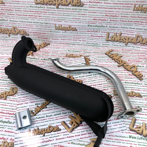 Schwarzer Torpedo-Auspuff für VESPA 125 ET3, genannt Banane