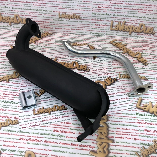 Schwarzer Torpedo-Auspuff für VESPA 125 ET3, genannt Banane