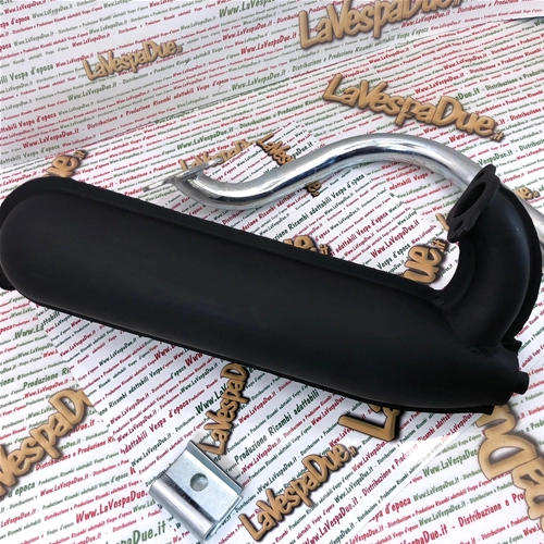 Schwarzer Torpedo-Auspuff für VESPA 125 ET3, genannt Banane