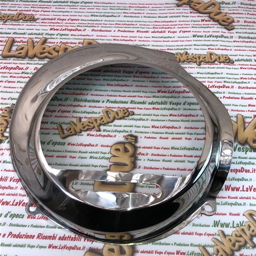 Cache-ventilateur chromé style années 60 pour Vespa 80, 125, 150, 200 PX et PE à démarrage électrique