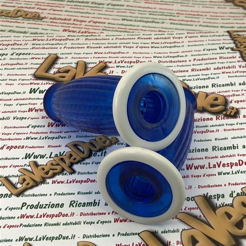 Paire de poignées BUBBLE SUPERFLEX 20 mm transparentes bleues pour VESPA 50 80 90 125 150 160 180 200 VNB 3 4 5 6 VB1 VBA VBB GL GS VS2 VS3 VS4 VS5 160 GS