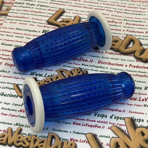 Paire de poignées BUBBLE SUPERFLEX 20 mm transparentes bleues pour VESPA 50 80 90 125 150 160 180 200 VNB 3 4 5 6 VB1 VBA VBB GL GS VS2 VS3 VS4 VS5 160 GS
