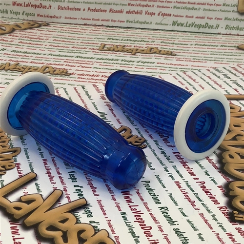Paire de poignées BUBBLE SUPERFLEX 20 mm transparentes bleues pour VESPA 50 80 90 125 150 160 180 200 VNB 3 4 5 6 VB1 VBA VBB GL GS VS2 VS3 VS4 VS5 160 GS