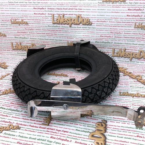 Support central de roue de secours à l'intérieur du carénage pour VESPA 125 150 50 ans VN VL VM GS 3.50 8 et 3.50 10 pouces, complet avec sangles
