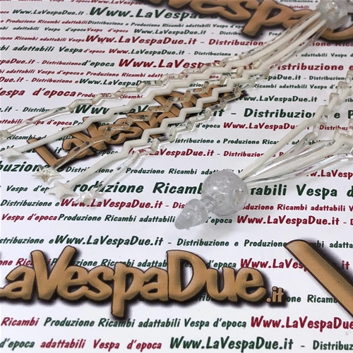 Franges antidérapantes blanches et transparentes à paillettes BUBBLE SUPERFLEX en forme d'étoile pour VESPA 50, 80, 90, 125, 150, 160, 180 et 200 (1 paire)