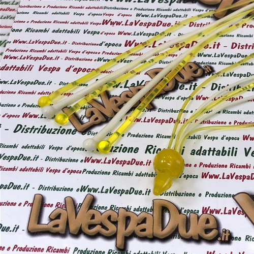 Frange per manopole con palline BUBBLE SUPERFLEX gialle e bianche per VESPA 50 80 90 125 150 160 180 200 1 coppia