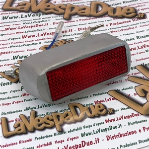 Rear light for VESPA 125 V30T V33T from 1951 to 1952 in aluminum Aluminum Double brake light