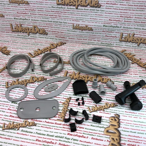 Complete gasket kit set of 25 grey rubber parts for VESPA 125 150 VM VN VL VB1 LOW HEADLIGHT OSTRICH