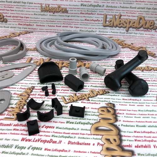 Complete gasket kit set of 25 grey rubber parts for VESPA 125 150 VM VN VL VB1 LOW HEADLIGHT OSTRICH