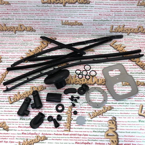 Kit completo de juntas y sellos de goma, 37 piezas de goma para VESPA 50 NR con tiras de goma para los estribos.