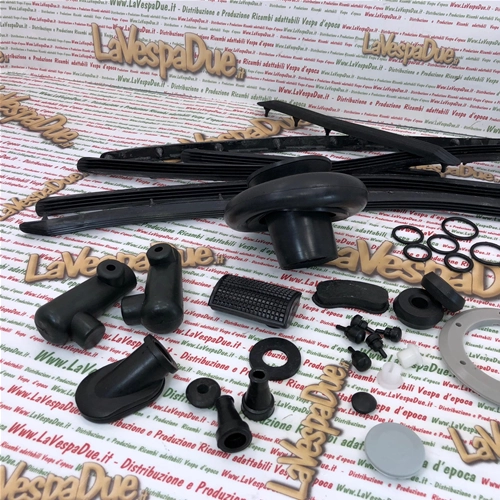 Kit completo de juntas y sellos de goma, 37 piezas de goma para VESPA 50 NR con tiras de goma para los estribos.