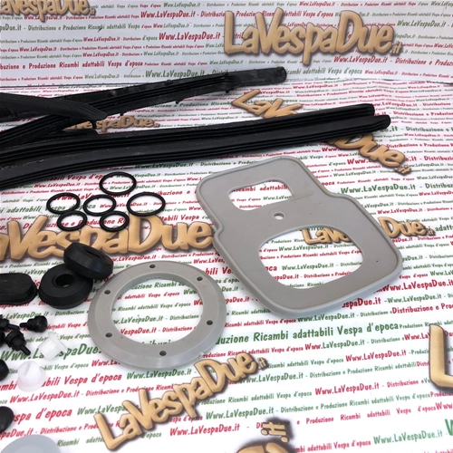 Kit completo de juntas y sellos de goma, 37 piezas de goma para VESPA 50 NR con tiras de goma para los estribos.