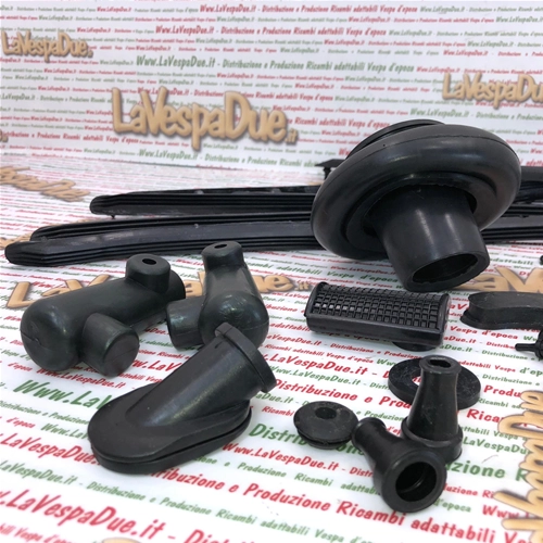 Kit completo de juntas y sellos de goma, 37 piezas de goma para VESPA 50 NR con tiras de goma para los estribos.