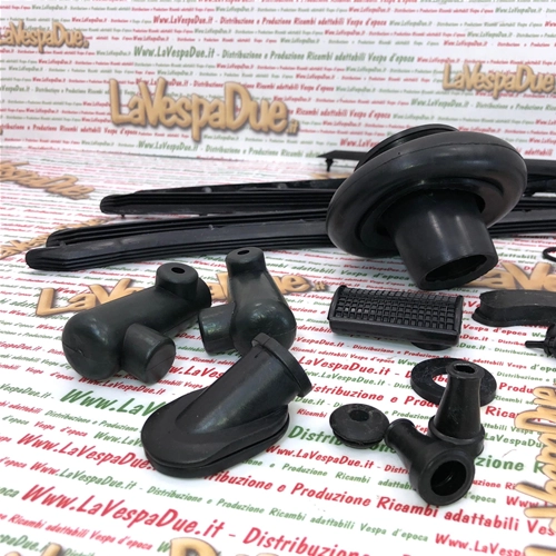 Kit completo de juntas y sellos de goma, 37 piezas de goma para VESPA 50 NR con tiras de goma para los estribos.