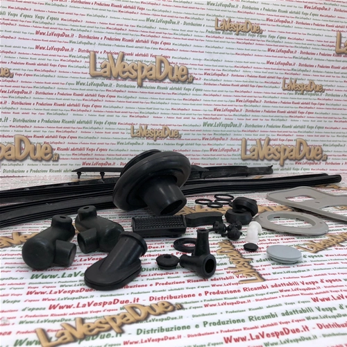 Kit completo de juntas y sellos de goma, 37 piezas de goma para VESPA 50 NR con tiras de goma para los estribos.