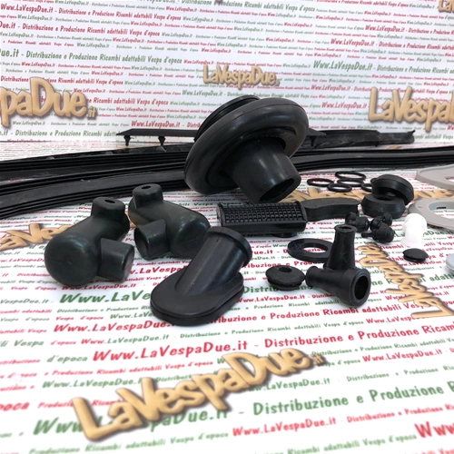 Kit completo de juntas y sellos de goma, 37 piezas de goma para VESPA 50 NR con tiras de goma para los estribos.