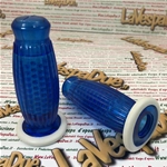 Paar BUBBLE SUPERFLEX 22 mm transparente blaue Griffe für VESPA 50 80 90 125 150 160 180 200 PRIMAVERA ET3 GT GTR SUPER TS GL SPRINT VELOCE SS PX PE