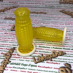 Coppia manopole BUBBLE SUPERFLEX 22 mm trasparenti gialle per VESPA 50 80 90 125 150 160 180 200 PRIMAVERA ET3 GT GTR SUPER TS GL SPRINT VELOCE SS PX PE