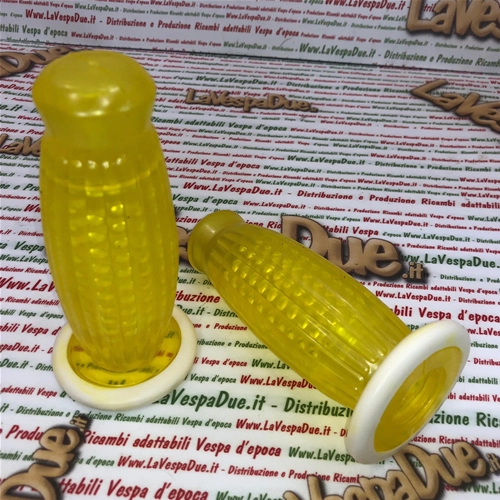 Coppia manopole BUBBLE SUPERFLEX 22 mm trasparenti gialle per VESPA 50 80 90 125 150 160 180 200 PRIMAVERA ET3 GT GTR SUPER TS GL SPRINT VELOCE SS PX PE