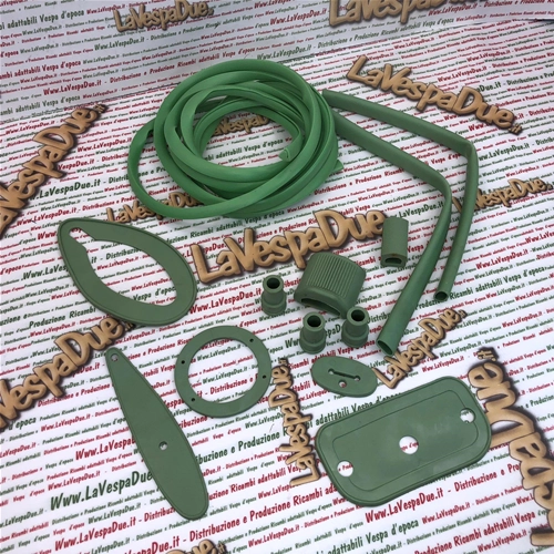 Kit completo guarnizioni serie parti in gomma verde 25 pezzi per VESPA 125 150 VM VN VL VB1 FARO BASSO STRUZZO ACMA