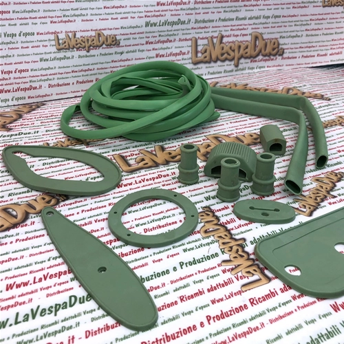 Kit completo guarnizioni serie parti in gomma verde 25 pezzi per VESPA 125 150 VM VN VL VB1 FARO BASSO STRUZZO ACMA